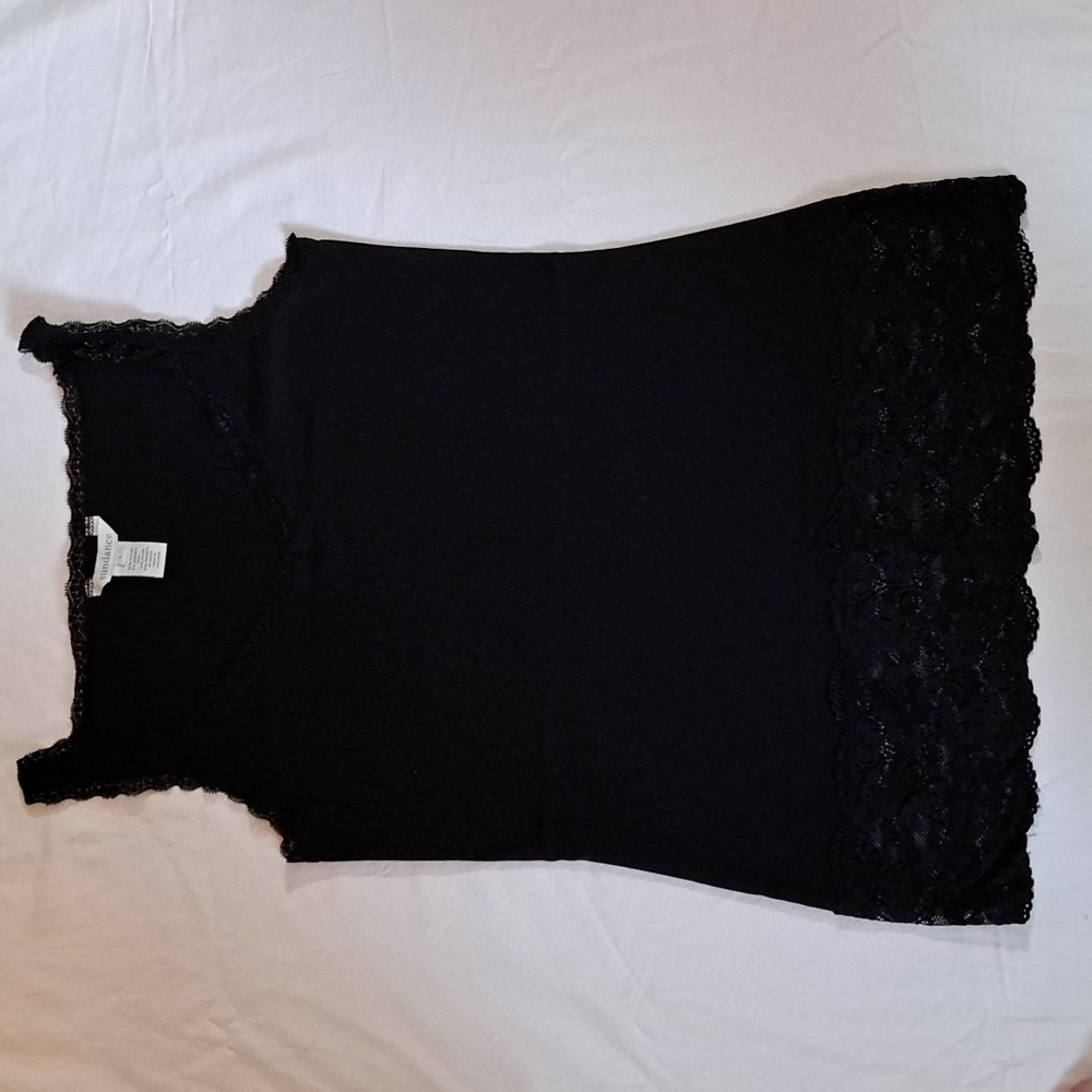 Sundance Black Cami with Wide Lace Hem
